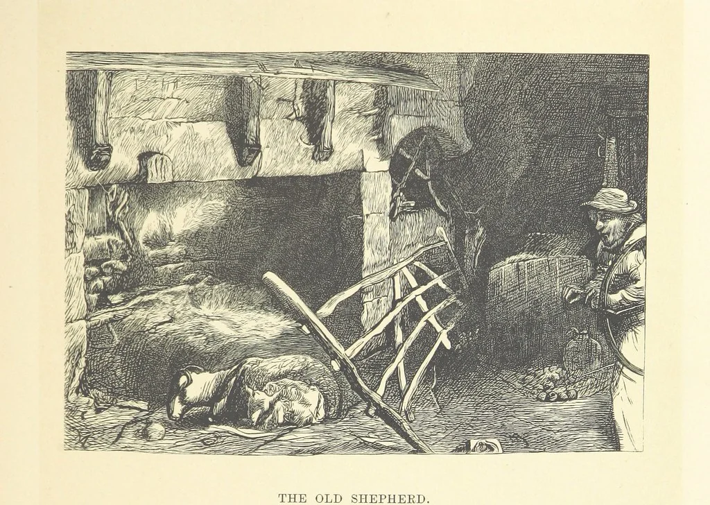 An illustration from A round of days described in original poems by some of our most celebrated poets, and in pictures by eminent artists engraved by the Brothers Dalziel, 1866, leaf 159