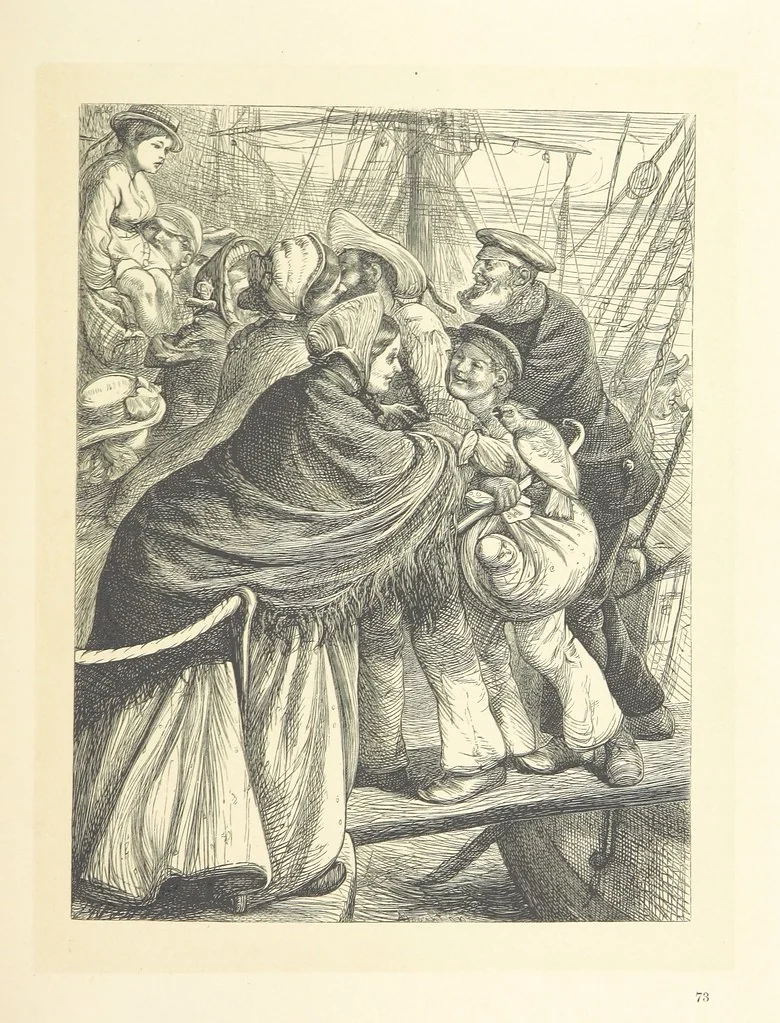 An illustration from A round of days described in original poems by some of our most celebrated poets, and in pictures by eminent artists engraved by the Brothers Dalziel, 1866, leaf 165
