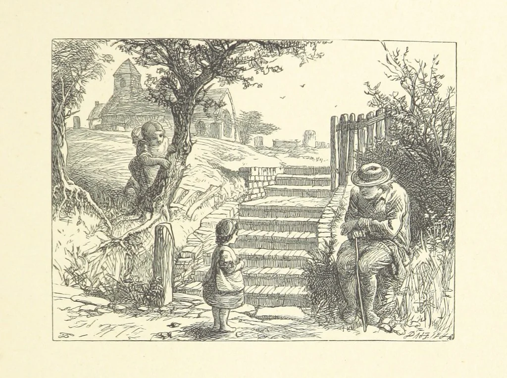 An illustration from A round of days described in original poems by some of our most celebrated poets, and in pictures by eminent artists engraved by the Brothers Dalziel, 1866, leaf 169