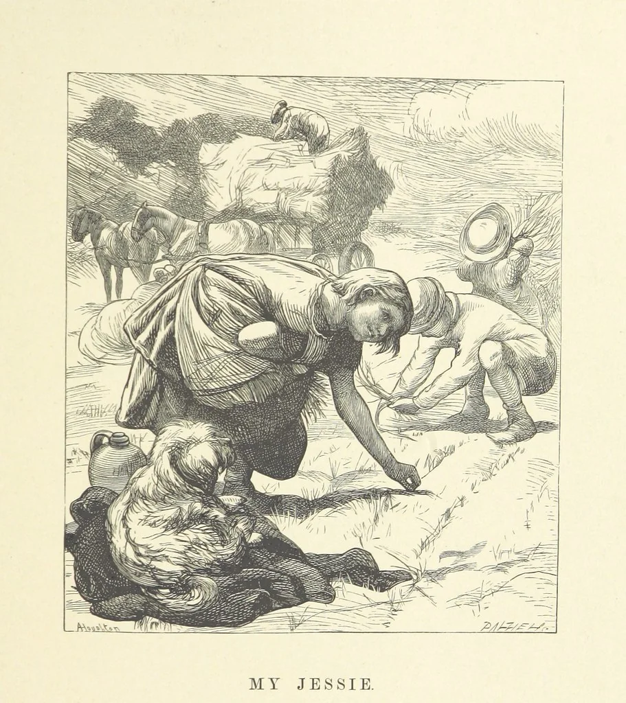 An illustration from A round of days described in original poems by some of our most celebrated poets, and in pictures by eminent artists engraved by the Brothers Dalziel, 1866, leaf 173