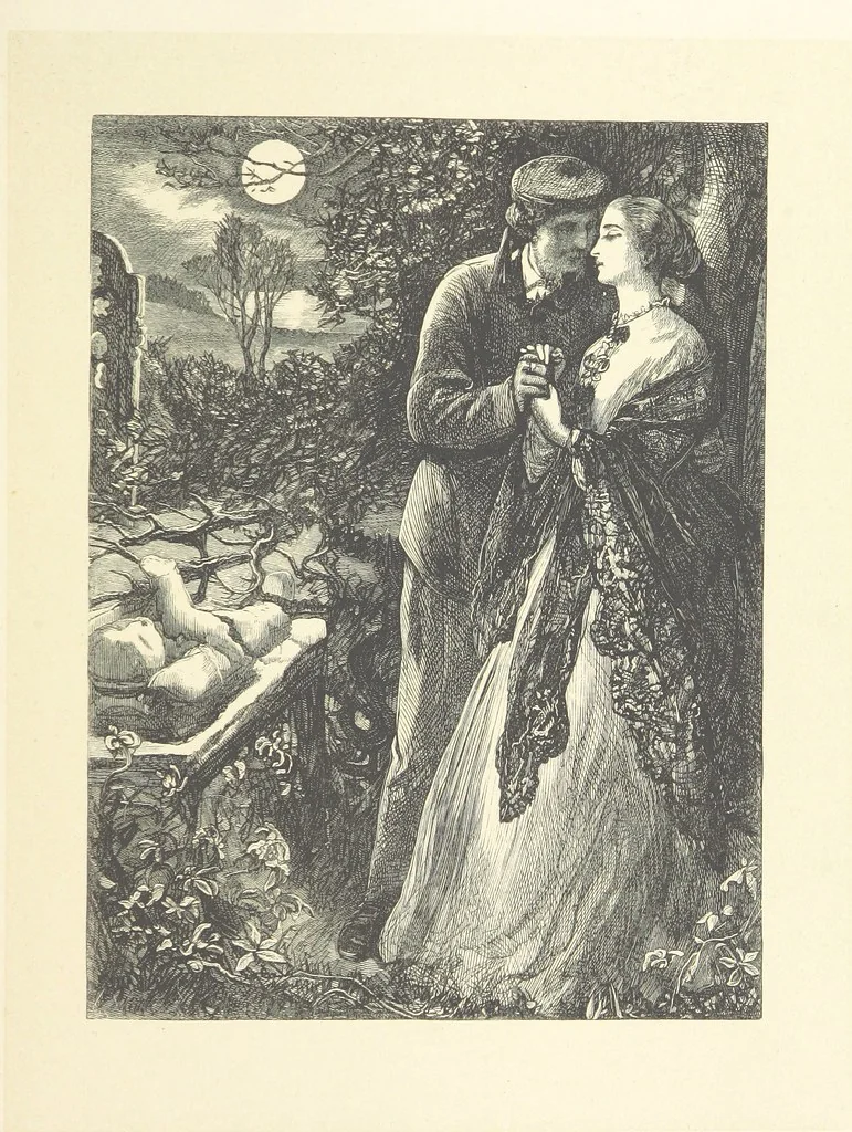 An illustration from A round of days described in original poems by some of our most celebrated poets, and in pictures by eminent artists engraved by the Brothers Dalziel, 1866, leaf 177