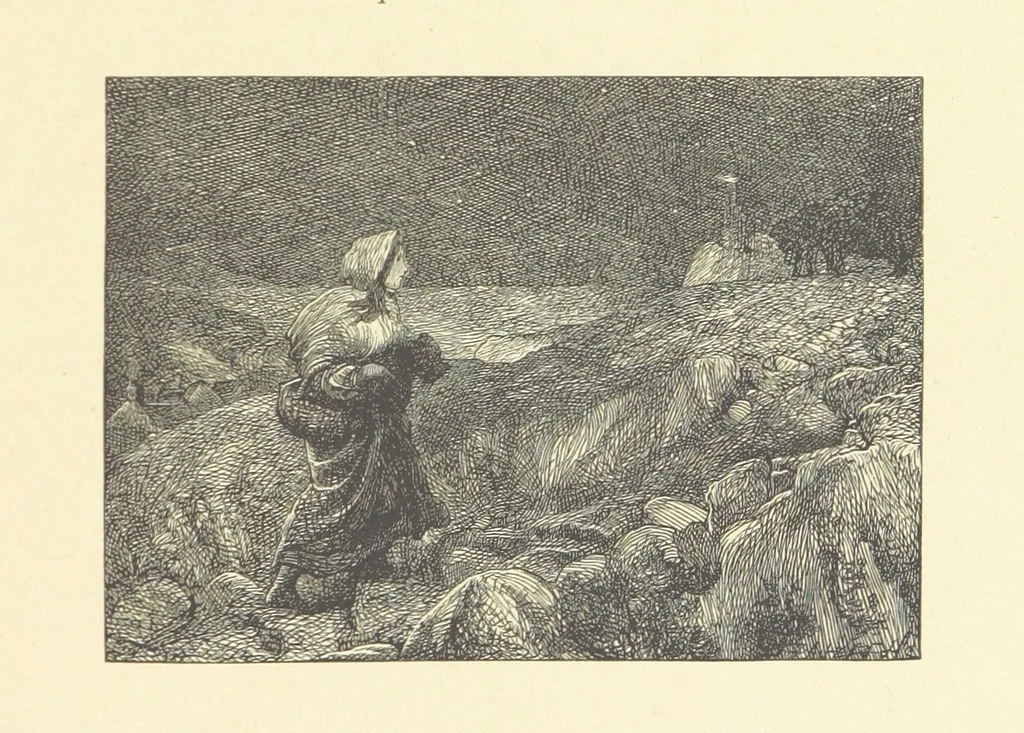 An illustration from A round of days described in original poems by some of our most celebrated poets, and in pictures by eminent artists engraved by the Brothers Dalziel, 1866, leaf 199