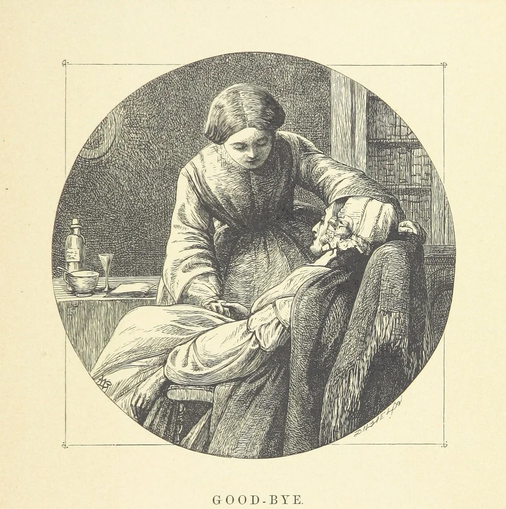 An illustration from A round of days described in original poems by some of our most celebrated poets, and in pictures by eminent artists engraved by the Brothers Dalziel, 1866, leaf 45