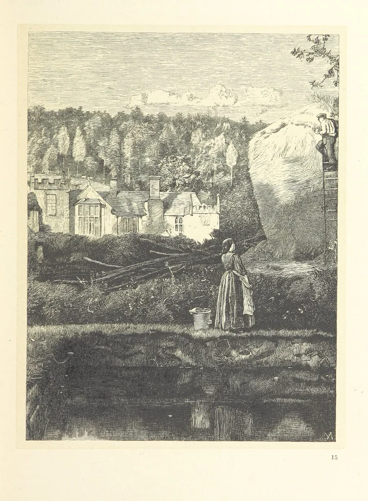 An illustration from A round of days described in original poems by some of our most celebrated poets, and in pictures by eminent artists engraved by the Brothers Dalziel, 1866, leaf 49