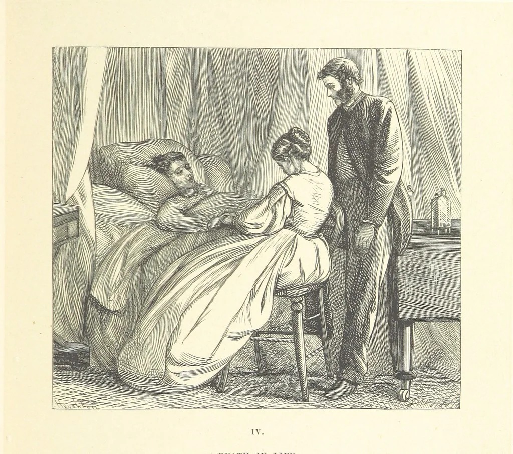 An illustration from A round of days described in original poems by some of our most celebrated poets, and in pictures by eminent artists engraved by the Brothers Dalziel, 1866, leaf 59