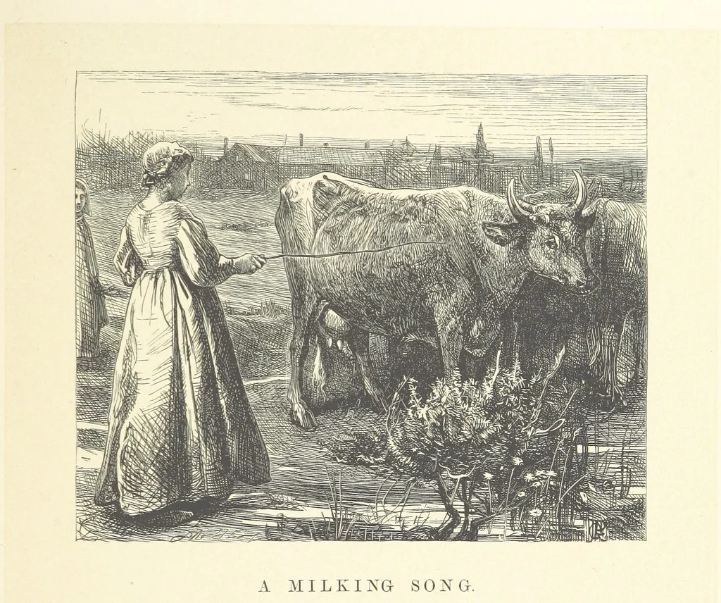 An illustration from A round of days described in original poems by some of our most celebrated poets, and in pictures by eminent artists engraved by the Brothers Dalziel, 1866, leaf 83