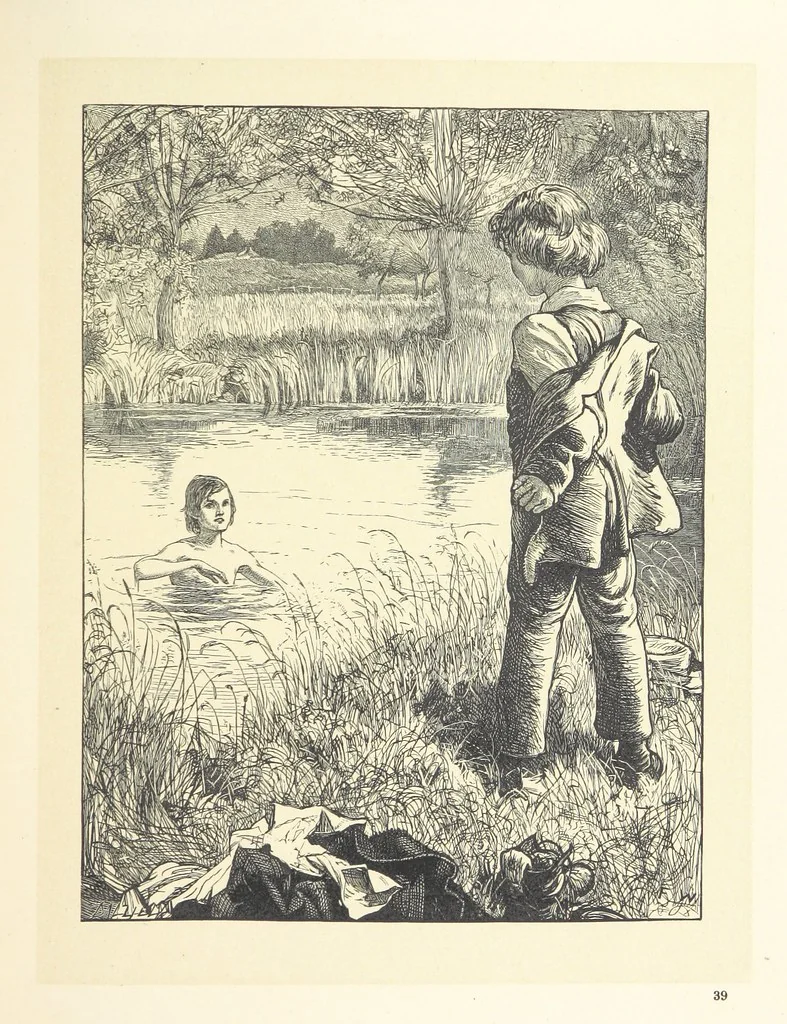 An illustration from A round of days described in original poems by some of our most celebrated poets, and in pictures by eminent artists engraved by the Brothers Dalziel, 1866, leaf 97