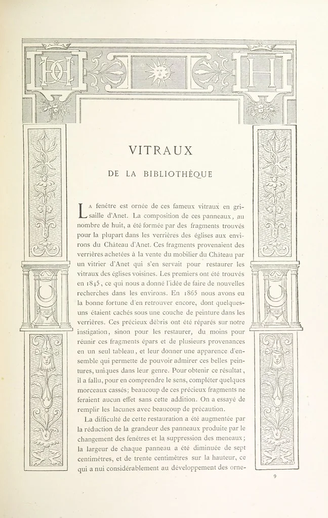 An illustration from Histoire et description du Château d'Anet, depuis le dixième siècle jusqu'à nos jours. Précédée d'une notice sur la ville d'Anet, ... et contenant une étude sur Diane de Poitiers, 1875, leaf 117