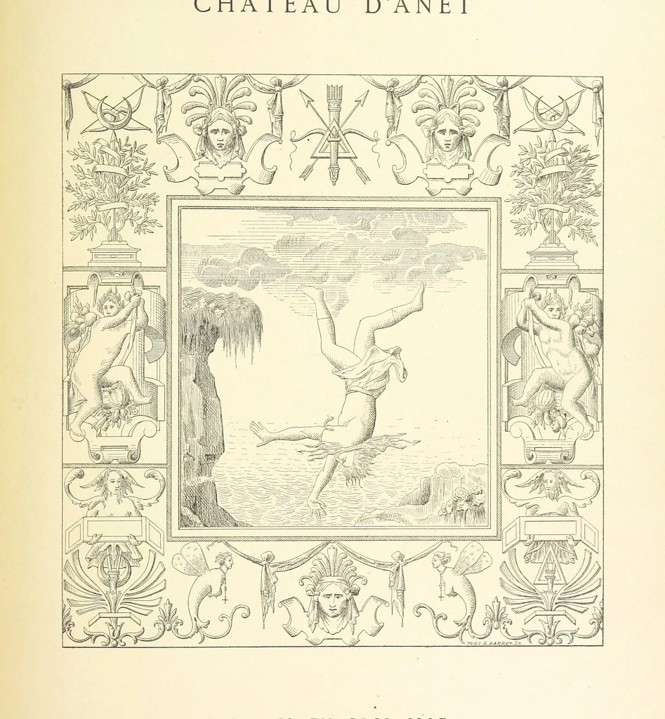 An illustration from Histoire et description du Château d'Anet, depuis le dixième siècle jusqu'à nos jours. Précédée d'une notice sur la ville d'Anet, ... et contenant une étude sur Diane de Poitiers, 1875, leaf 123