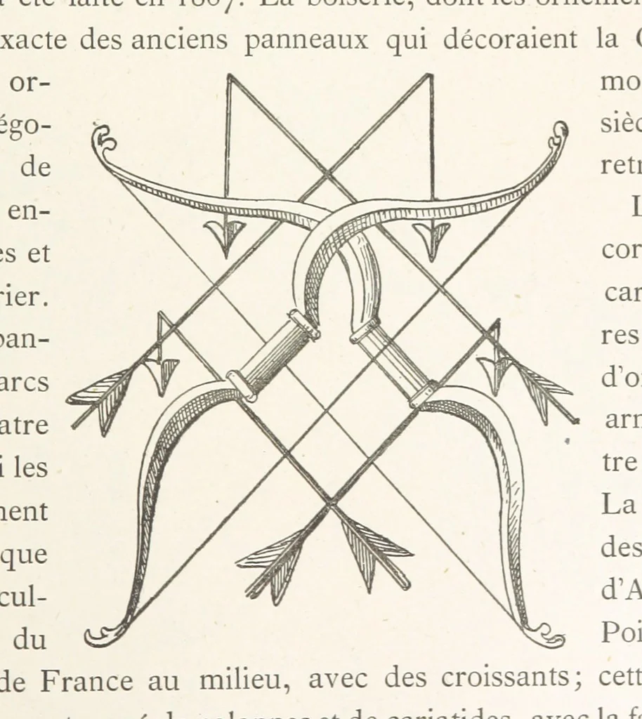 An illustration from Histoire et description du Château d'Anet, depuis le dixième siècle jusqu'à nos jours. Précédée d'une notice sur la ville d'Anet, ... et contenant une étude sur Diane de Poitiers, 1875, leaf 129