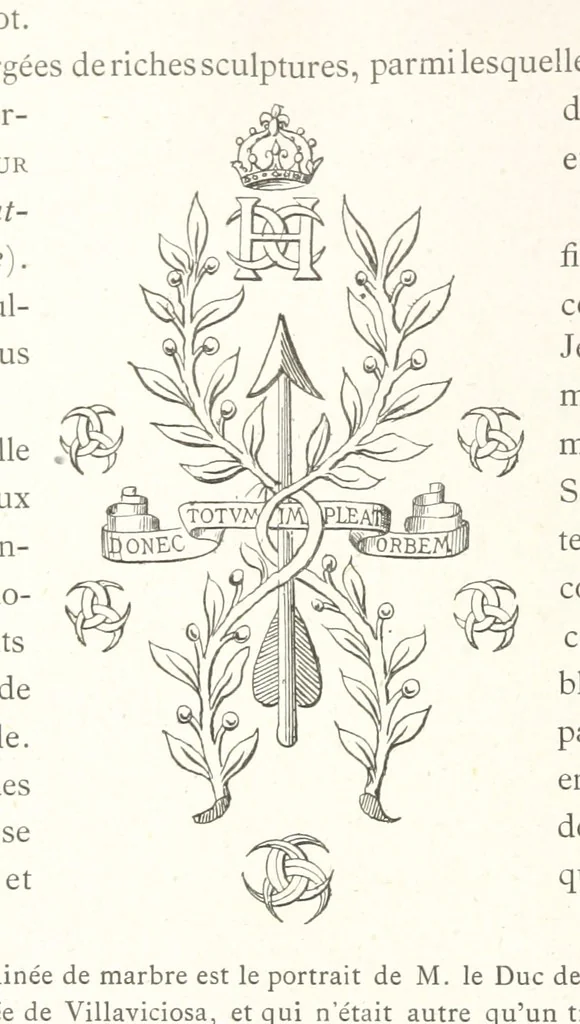 An illustration from Histoire et description du Château d'Anet, depuis le dixième siècle jusqu'à nos jours. Précédée d'une notice sur la ville d'Anet, ... et contenant une étude sur Diane de Poitiers, 1875, leaf 142