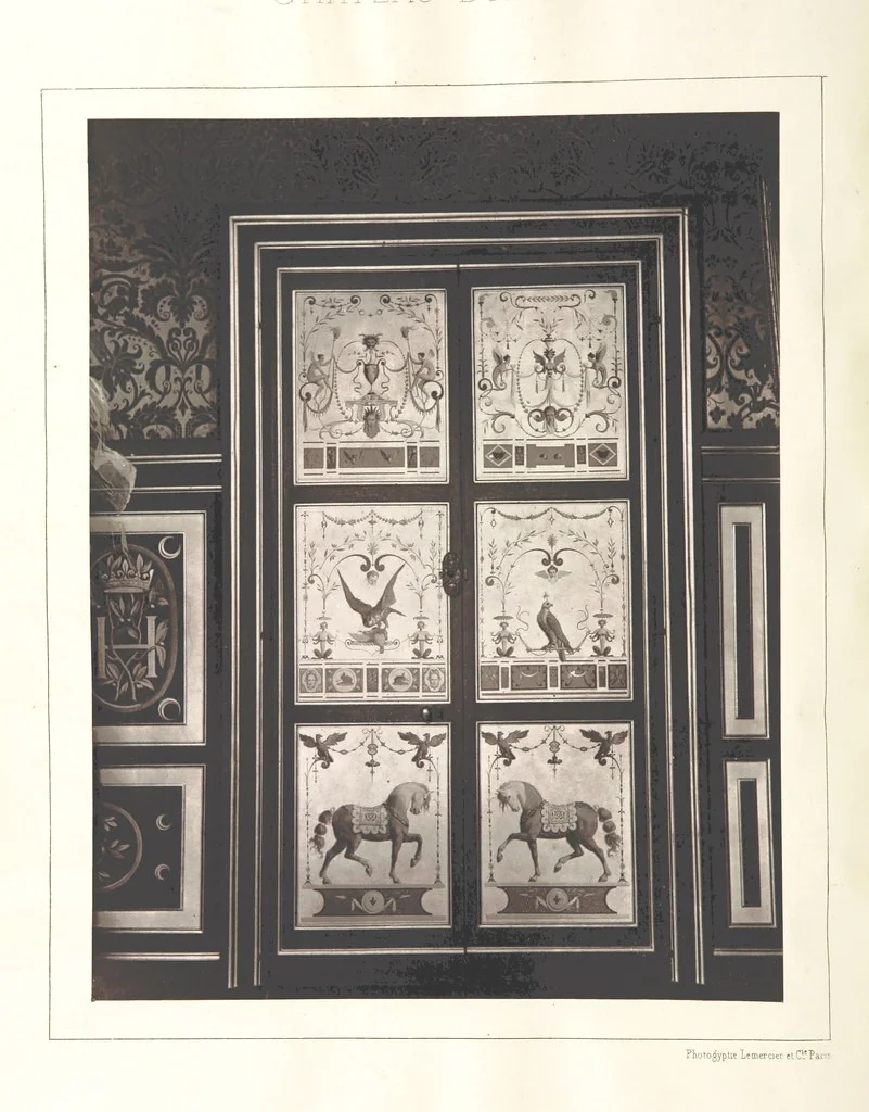 An illustration from Histoire et description du Château d'Anet, depuis le dixième siècle jusqu'à nos jours. Précédée d'une notice sur la ville d'Anet, ... et contenant une étude sur Diane de Poitiers, 1875, leaf 148