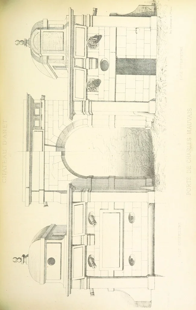An illustration from Histoire et description du Château d'Anet, depuis le dixième siècle jusqu'à nos jours. Précédée d'une notice sur la ville d'Anet, ... et contenant une étude sur Diane de Poitiers, 1875, leaf 179