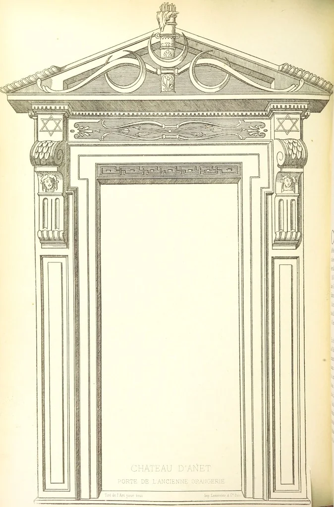 An illustration from Histoire et description du Château d'Anet, depuis le dixième siècle jusqu'à nos jours. Précédée d'une notice sur la ville d'Anet, ... et contenant une étude sur Diane de Poitiers, 1875, leaf 184