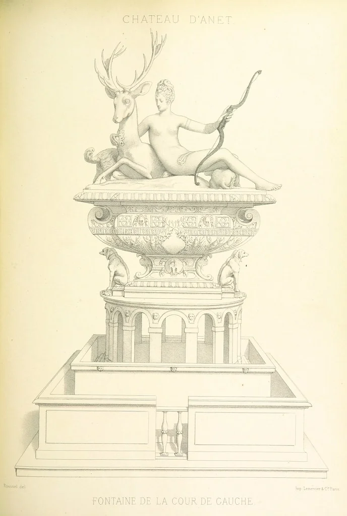 An illustration from Histoire et description du Château d'Anet, depuis le dixième siècle jusqu'à nos jours. Précédée d'une notice sur la ville d'Anet, ... et contenant une étude sur Diane de Poitiers, 1875, leaf 187