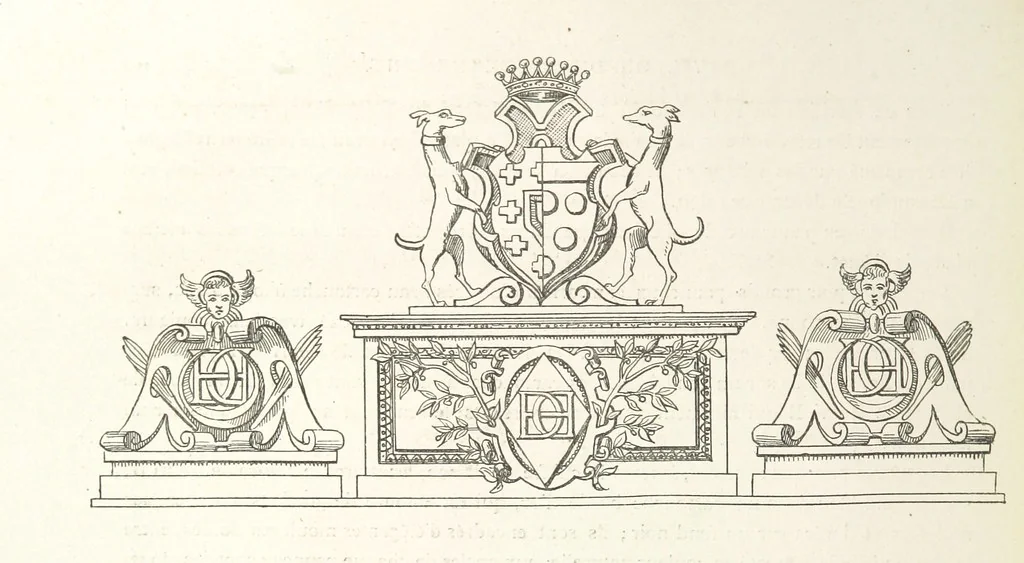 An illustration from Histoire et description du Château d'Anet, depuis le dixième siècle jusqu'à nos jours. Précédée d'une notice sur la ville d'Anet, ... et contenant une étude sur Diane de Poitiers, 1875, leaf 192