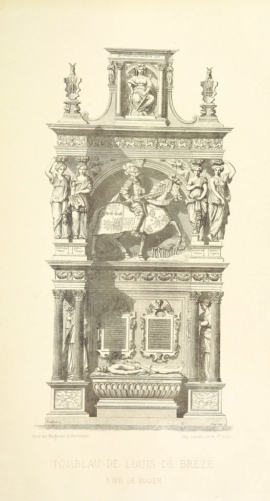 An illustration from Histoire et description du Château d'Anet, depuis le dixième siècle jusqu'à nos jours. Précédée d'une notice sur la ville d'Anet, ... et contenant une étude sur Diane de Poitiers, 1875, leaf 247