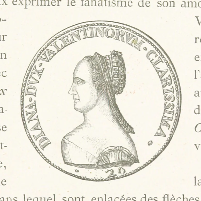 An illustration from Histoire et description du Château d'Anet, depuis le dixième siècle jusqu'à nos jours. Précédée d'une notice sur la ville d'Anet, ... et contenant une étude sur Diane de Poitiers, 1875, leaf 267