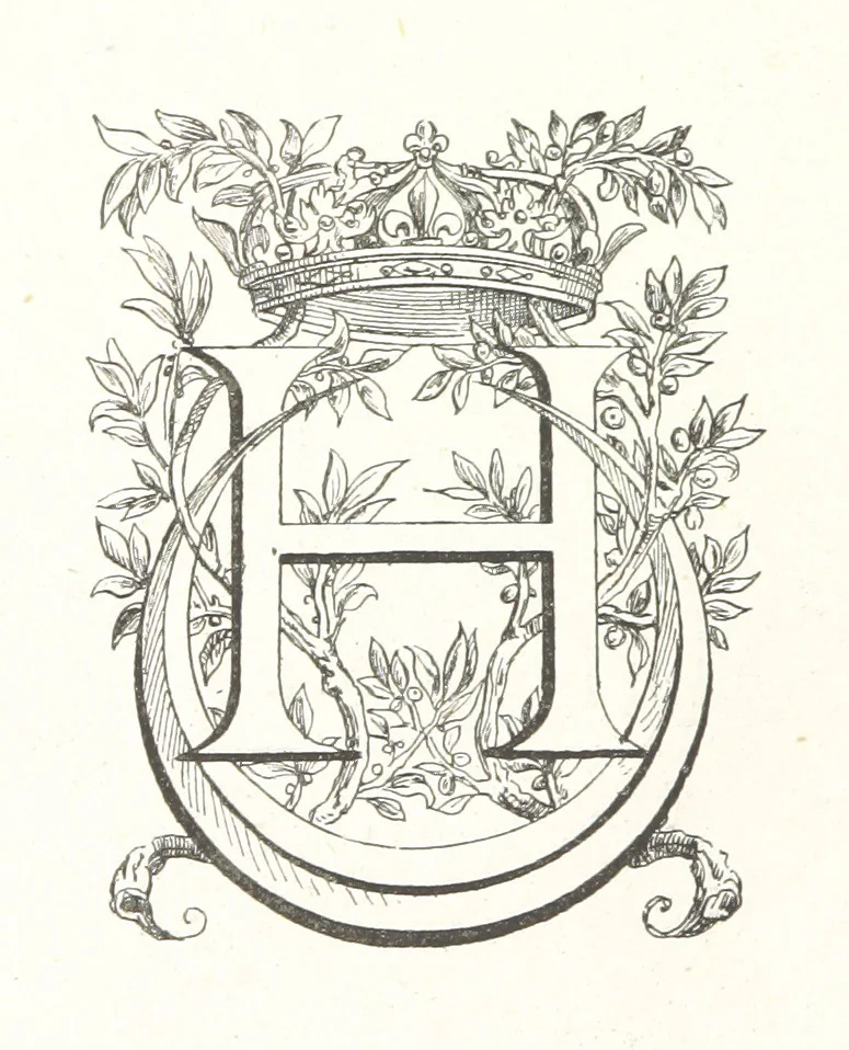 An illustration from Histoire et description du Château d'Anet, depuis le dixième siècle jusqu'à nos jours. Précédée d'une notice sur la ville d'Anet, ... et contenant une étude sur Diane de Poitiers, 1875, leaf 42