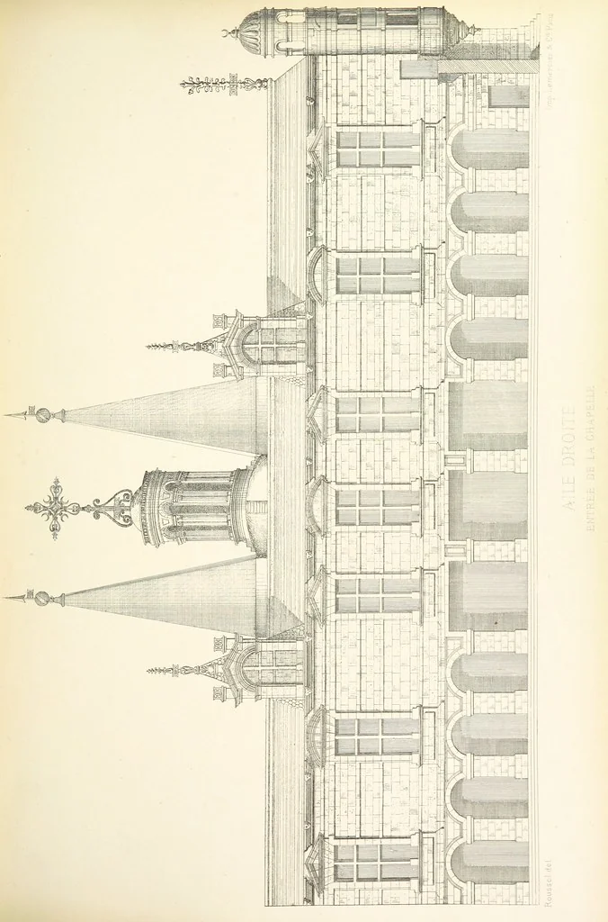 An illustration from Histoire et description du Château d'Anet, depuis le dixième siècle jusqu'à nos jours. Précédée d'une notice sur la ville d'Anet, ... et contenant une étude sur Diane de Poitiers, 1875, leaf 73