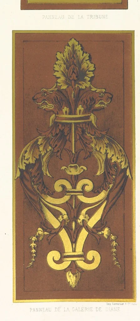 An illustration from Histoire et description du Château d'Anet, depuis le dixième siècle jusqu'à nos jours. Précédée d'une notice sur la ville d'Anet, ... et contenant une étude sur Diane de Poitiers, 1875, leaf 87