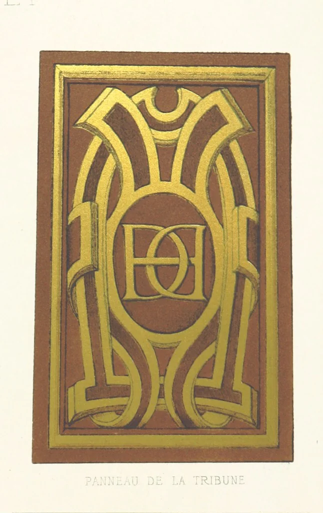 An illustration from Histoire et description du Château d'Anet, depuis le dixième siècle jusqu'à nos jours. Précédée d'une notice sur la ville d'Anet, ... et contenant une étude sur Diane de Poitiers, 1875, leaf 87