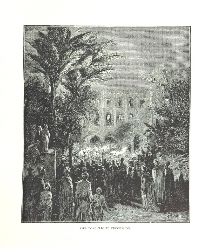An illustration from Travels in the East; including a visit to Egypt and the Holy Land. [Translated from the German.] ... With ... illustrations by Pausinger, etc, 1884, leaf 83