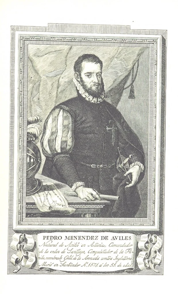 An illustration from La Florida; su conquista y colonización por P. Menéndez de Avilés. [Illustrated, 1893, leaf 143