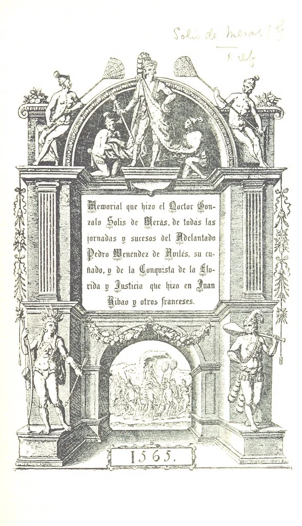 An illustration from La Florida; su conquista y colonización por P. Menéndez de Avilés. [Illustrated, 1893, leaf 277