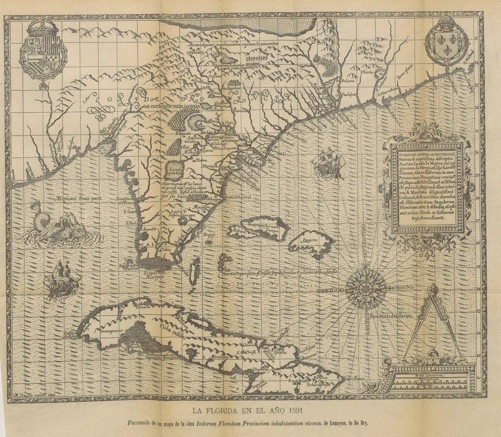 An illustration from La Florida; su conquista y colonización por P. Menéndez de Avilés. [Illustrated, 1893, leaf 33
