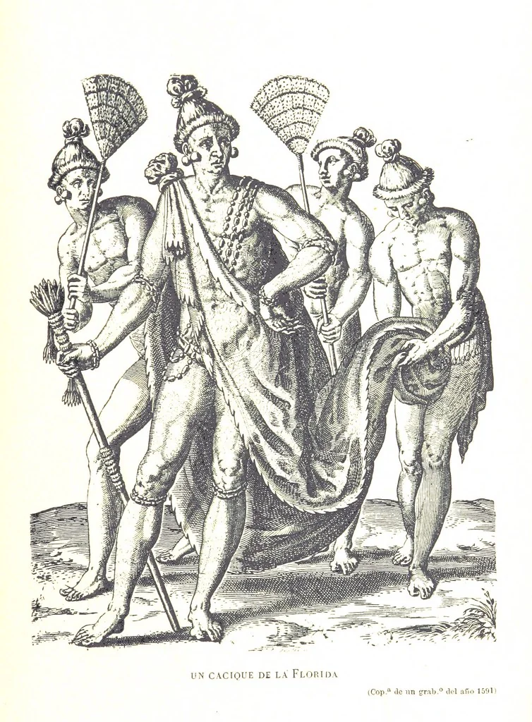 An illustration from La Florida; su conquista y colonización por P. Menéndez de Avilés. [Illustrated, 1893, leaf 399