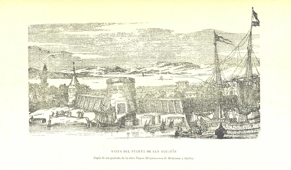 An illustration from La Florida; su conquista y colonización por P. Menéndez de Avilés. [Illustrated, 1893, leaf 43