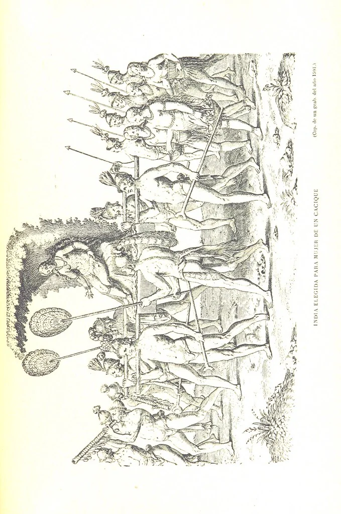 An illustration from La Florida; su conquista y colonización por P. Menéndez de Avilés. [Illustrated, 1893, leaf 591