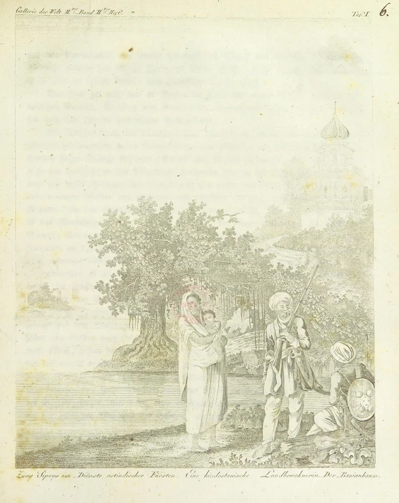 An illustration from Gallerie der Welt, in einer bildlichen und beschreibenden Darstellung von merkwürdigen Ländern: von Völkern ... von Thieren ... von alten und neuen Denkmälern ... Neue verbesserte Auflage. Mit ... Kupfertafeln, 1805, leaf 133