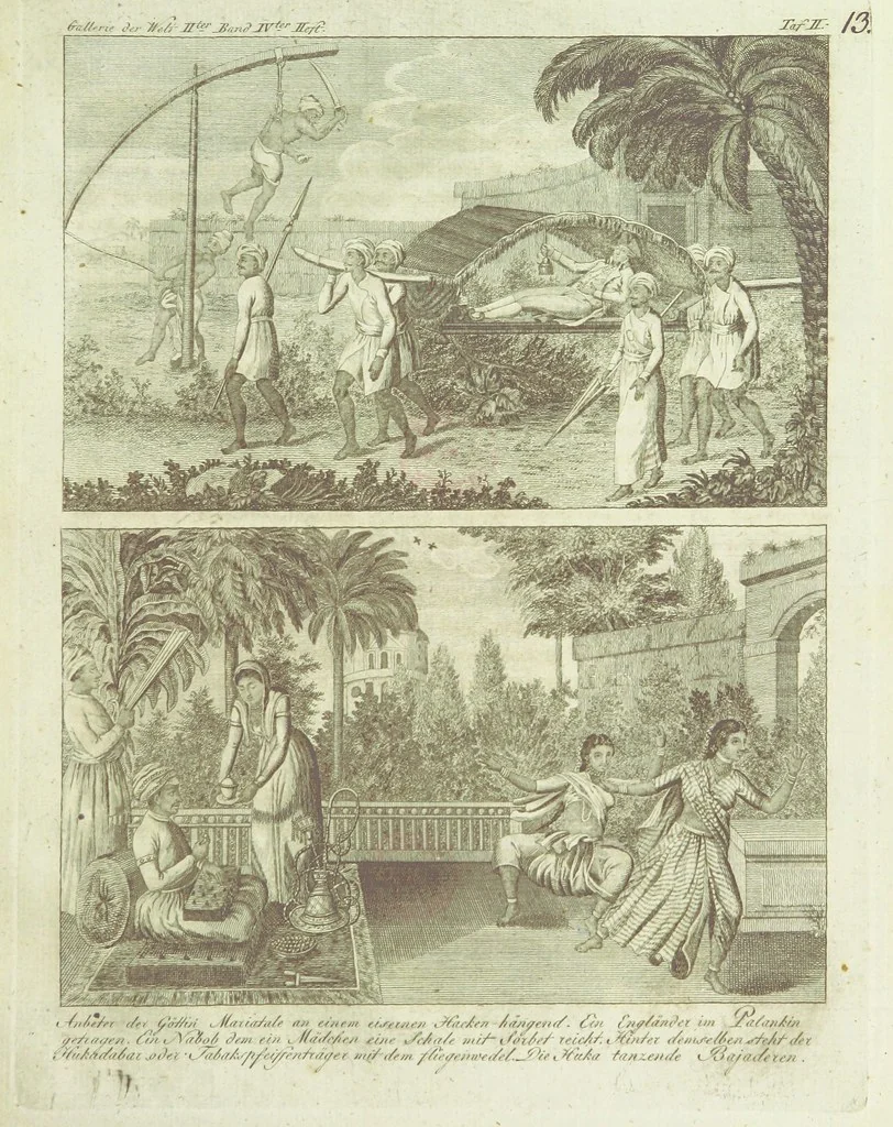 An illustration from Gallerie der Welt, in einer bildlichen und beschreibenden Darstellung von merkwürdigen Ländern: von Völkern ... von Thieren ... von alten und neuen Denkmälern ... Neue verbesserte Auflage. Mit ... Kupfertafeln, 1805, leaf 369