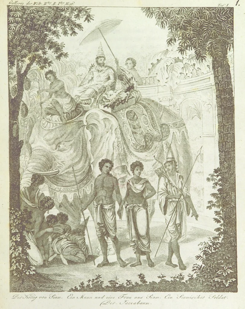 An illustration from Gallerie der Welt, in einer bildlichen und beschreibenden Darstellung von merkwürdigen Ländern: von Völkern ... von Thieren ... von alten und neuen Denkmälern ... Neue verbesserte Auflage. Mit ... Kupfertafeln, 1805, leaf 43
