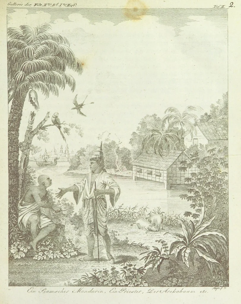 An illustration from Gallerie der Welt, in einer bildlichen und beschreibenden Darstellung von merkwürdigen Ländern: von Völkern ... von Thieren ... von alten und neuen Denkmälern ... Neue verbesserte Auflage. Mit ... Kupfertafeln, 1805, leaf 55