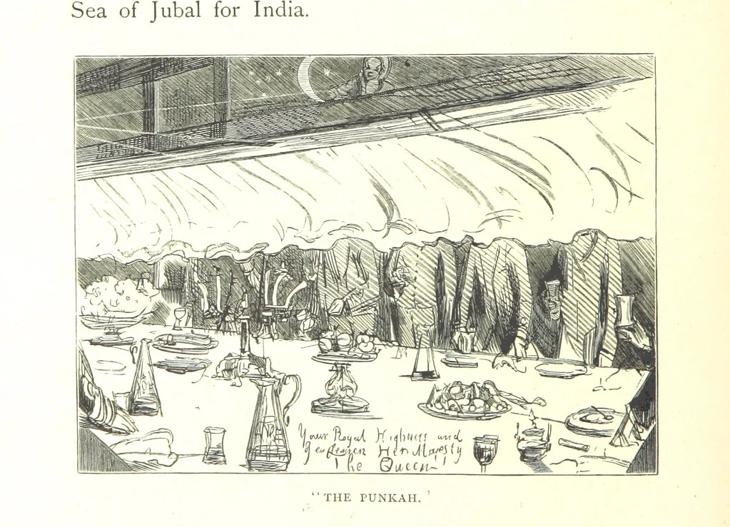 An illustration from The Prince of Wales' Tour: a diary in India; with some account of the visits ... to the Courts of Greece, Egypt, Spain, and Portugal ... With illustrations by S. P. Hall, 1877, leaf 128