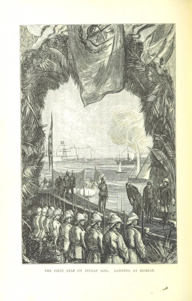 An illustration from The Prince of Wales' Tour: a diary in India; with some account of the visits ... to the Courts of Greece, Egypt, Spain, and Portugal ... With illustrations by S. P. Hall, 1877, leaf 178