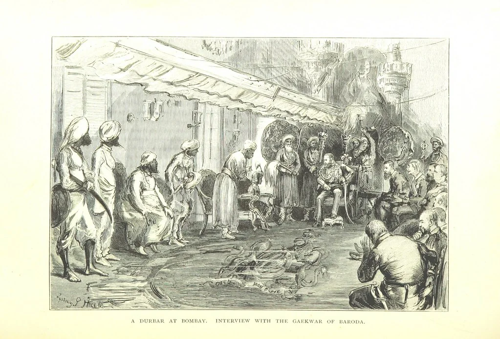 An illustration from The Prince of Wales' Tour: a diary in India; with some account of the visits ... to the Courts of Greece, Egypt, Spain, and Portugal ... With illustrations by S. P. Hall, 1877, leaf 202