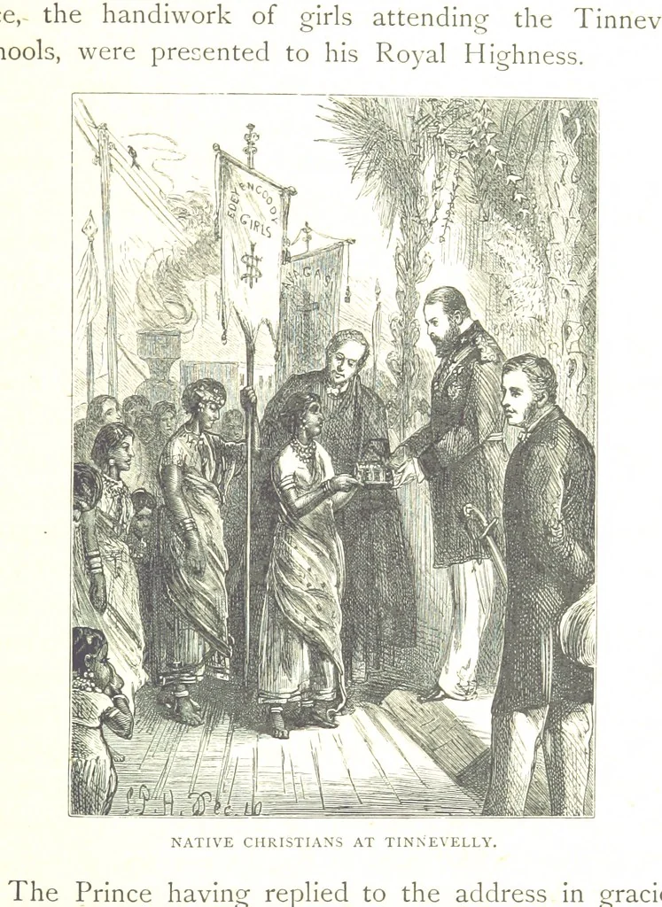 An illustration from The Prince of Wales' Tour: a diary in India; with some account of the visits ... to the Courts of Greece, Egypt, Spain, and Portugal ... With illustrations by S. P. Hall, 1877, leaf 371