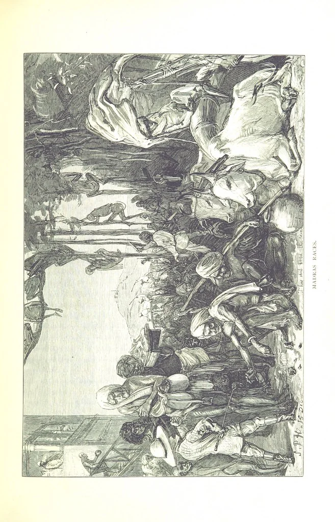 An illustration from The Prince of Wales' Tour: a diary in India; with some account of the visits ... to the Courts of Greece, Egypt, Spain, and Portugal ... With illustrations by S. P. Hall, 1877, leaf 397
