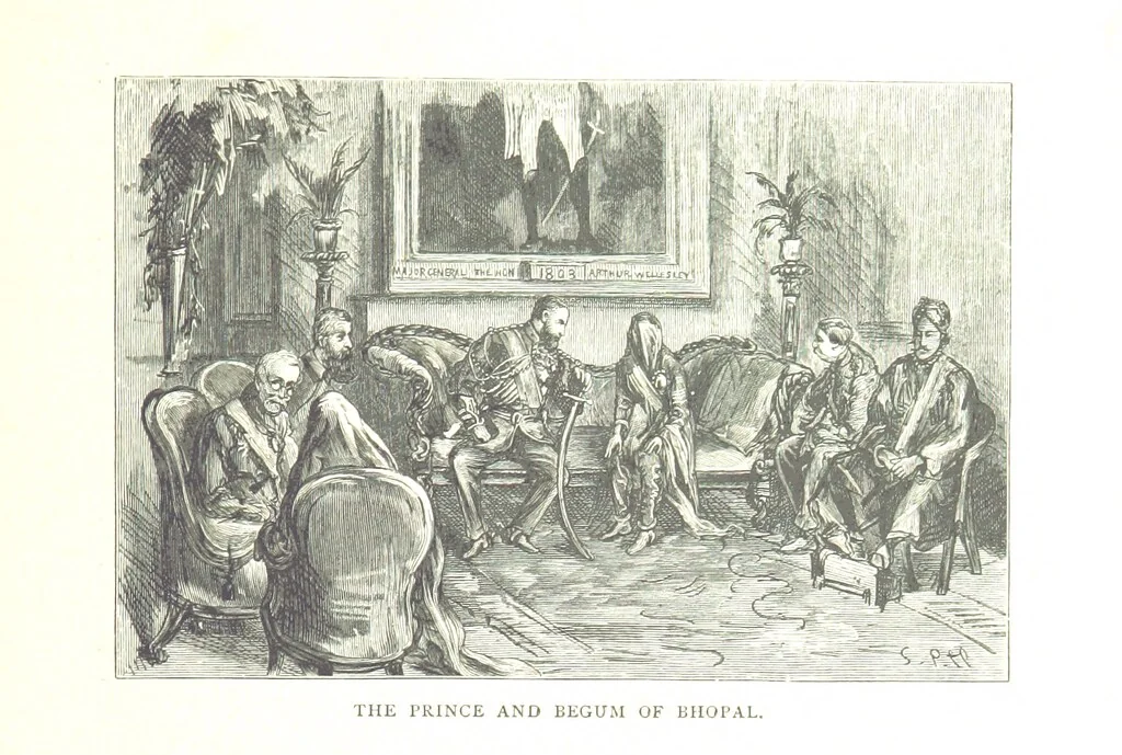 An illustration from The Prince of Wales' Tour: a diary in India; with some account of the visits ... to the Courts of Greece, Egypt, Spain, and Portugal ... With illustrations by S. P. Hall, 1877, leaf 423