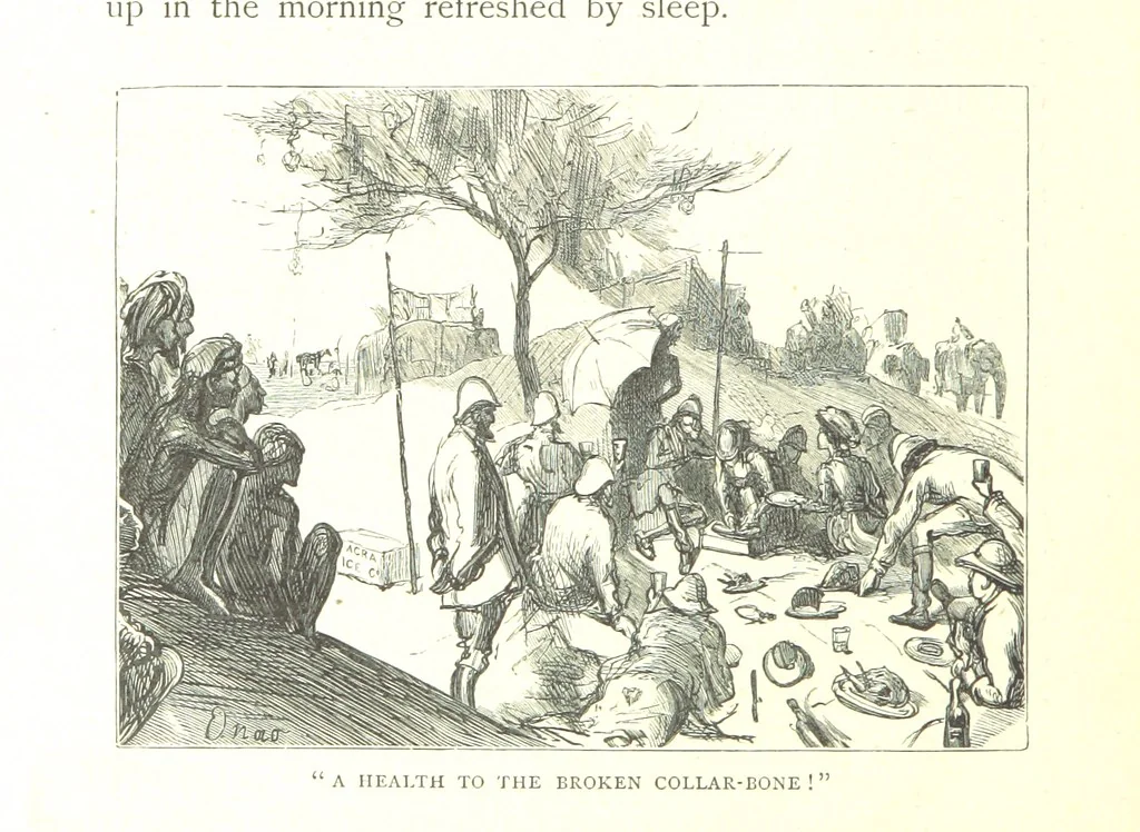 An illustration from The Prince of Wales' Tour: a diary in India; with some account of the visits ... to the Courts of Greece, Egypt, Spain, and Portugal ... With illustrations by S. P. Hall, 1877, leaf 490