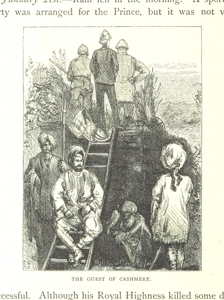 An illustration from The Prince of Wales' Tour: a diary in India; with some account of the visits ... to the Courts of Greece, Egypt, Spain, and Portugal ... With illustrations by S. P. Hall, 1877, leaf 520