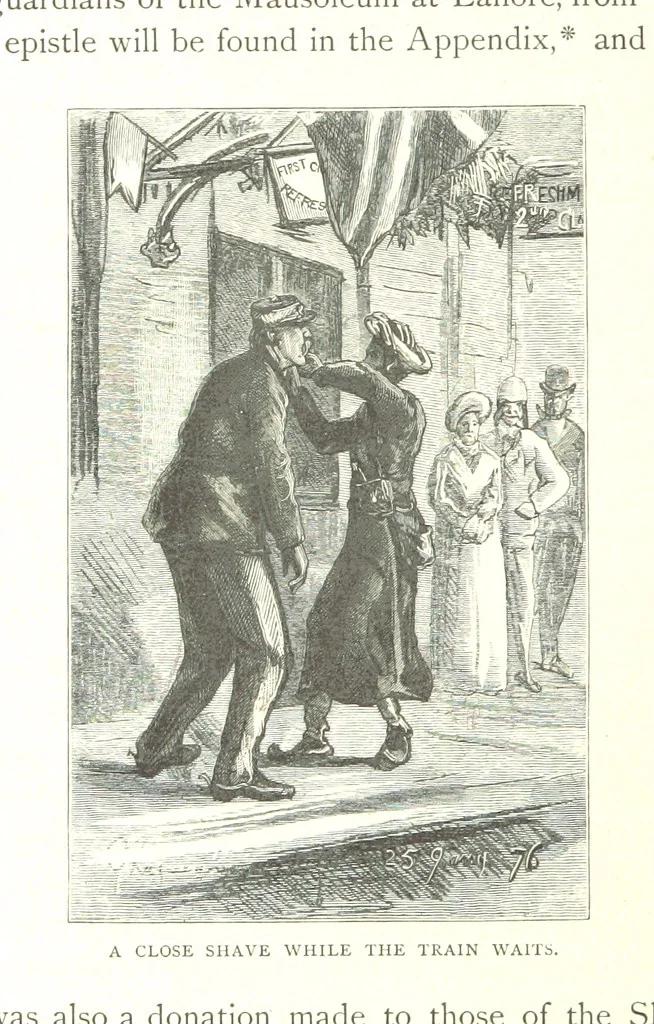 An illustration from The Prince of Wales' Tour: a diary in India; with some account of the visits ... to the Courts of Greece, Egypt, Spain, and Portugal ... With illustrations by S. P. Hall, 1877, leaf 528