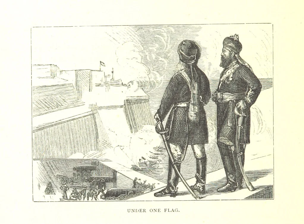 An illustration from The Prince of Wales' Tour: a diary in India; with some account of the visits ... to the Courts of Greece, Egypt, Spain, and Portugal ... With illustrations by S. P. Hall, 1877, leaf 632