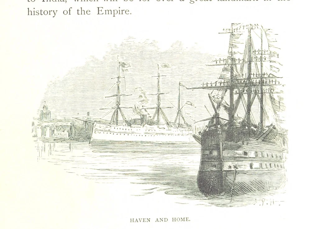 An illustration from The Prince of Wales' Tour: a diary in India; with some account of the visits ... to the Courts of Greece, Egypt, Spain, and Portugal ... With illustrations by S. P. Hall, 1877, leaf 685