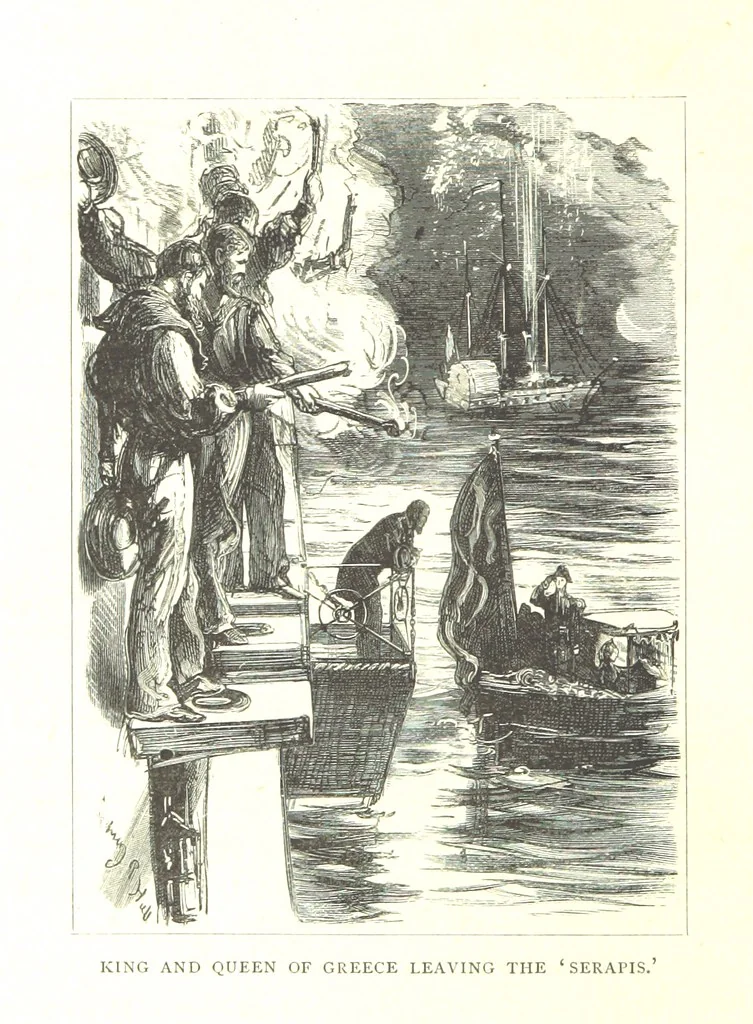 An illustration from The Prince of Wales' Tour: a diary in India; with some account of the visits ... to the Courts of Greece, Egypt, Spain, and Portugal ... With illustrations by S. P. Hall, 1877, leaf 94