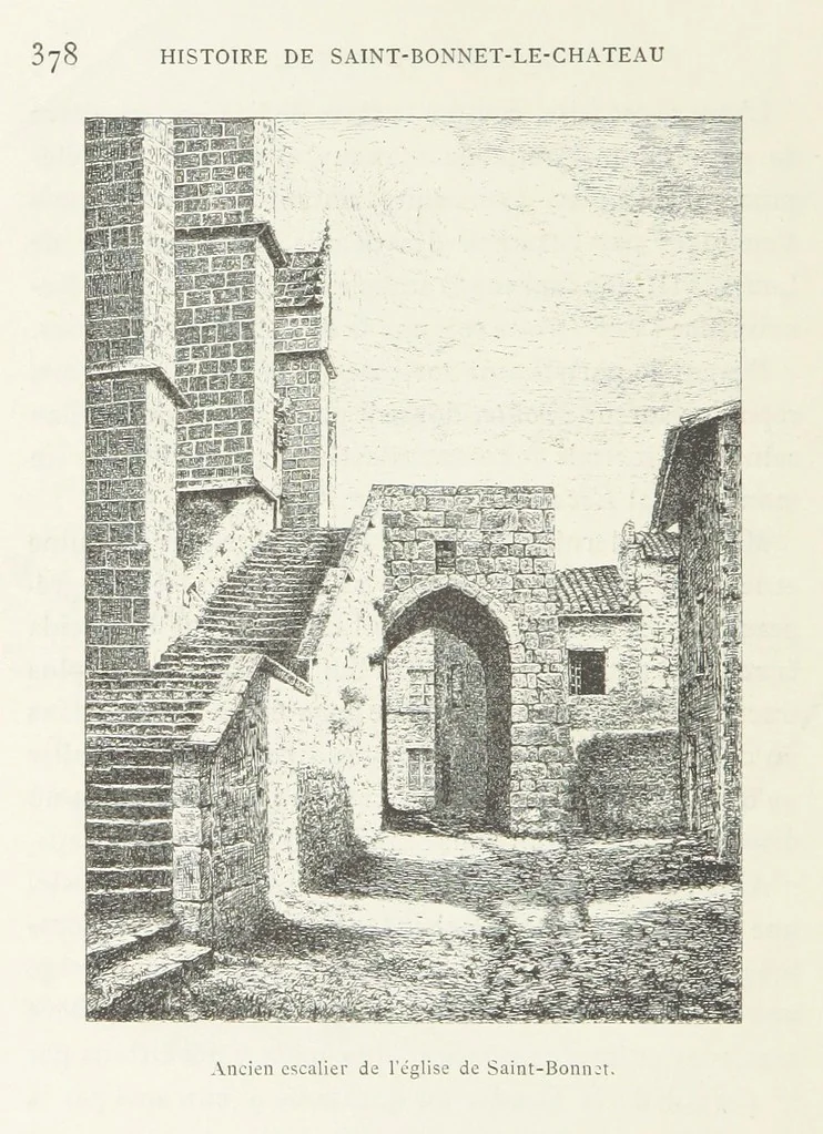 An illustration from Histoire de Saint-Bonnet-le-Chateau ... Ouvrage publié en collaboration par deux prêtres du diocèse de Lyon [James Condamin and François Langlois, 1885, leaf 432